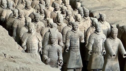 Terrakotta Armee in Xi'an - Soldaten in Phalanx