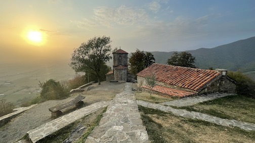 Blick vom Kloster Nekresi ins Tal