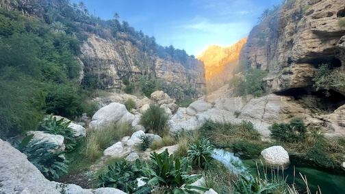 Blick ins Wadi Tiwi am Abend